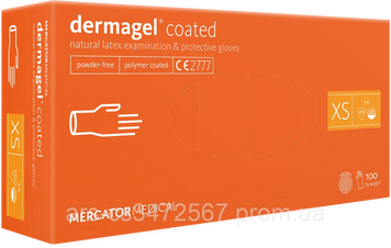 Медичні, неопудрені, латексні рукавички Mercator Medical - Dermagel coated ( Розмір XS ) 100 шт. MercatorDermagelcoatedXS фото